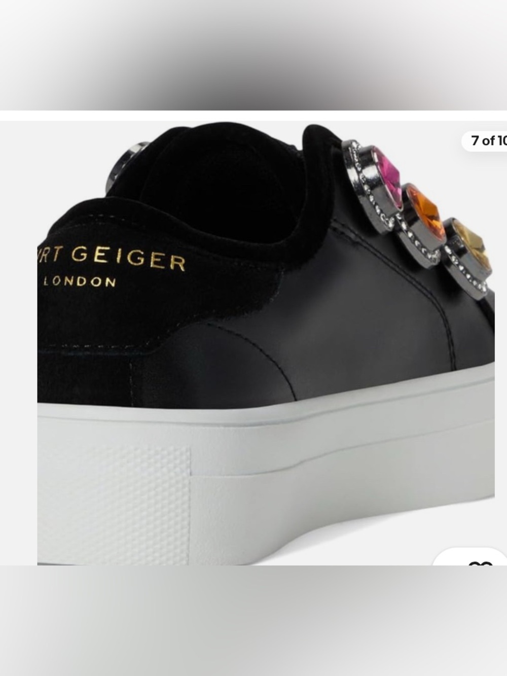 Kurt Geiger Black Mini Laney Octavia Slip-On Sneaker with  Gemstones - Picture 5 of 6
